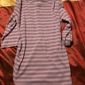 Motherhood Maternity Blouse Purple Striped